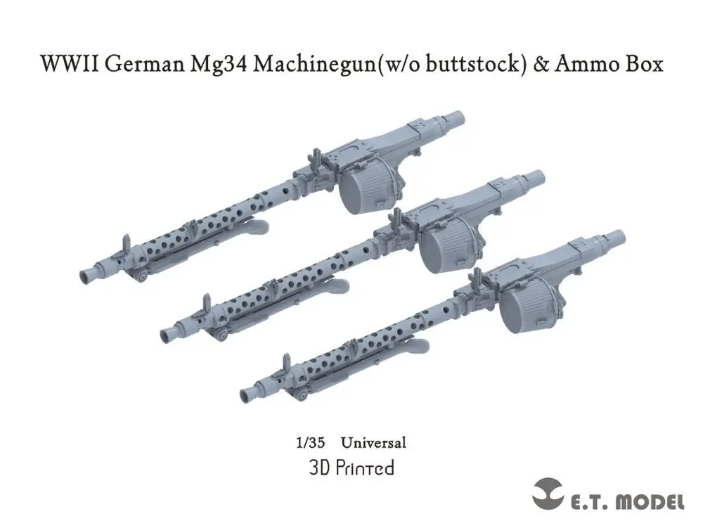 ETmodel P35-214 1:35 WWII German Mg34 Machinegun(w/o buttstock)(3D Printed)