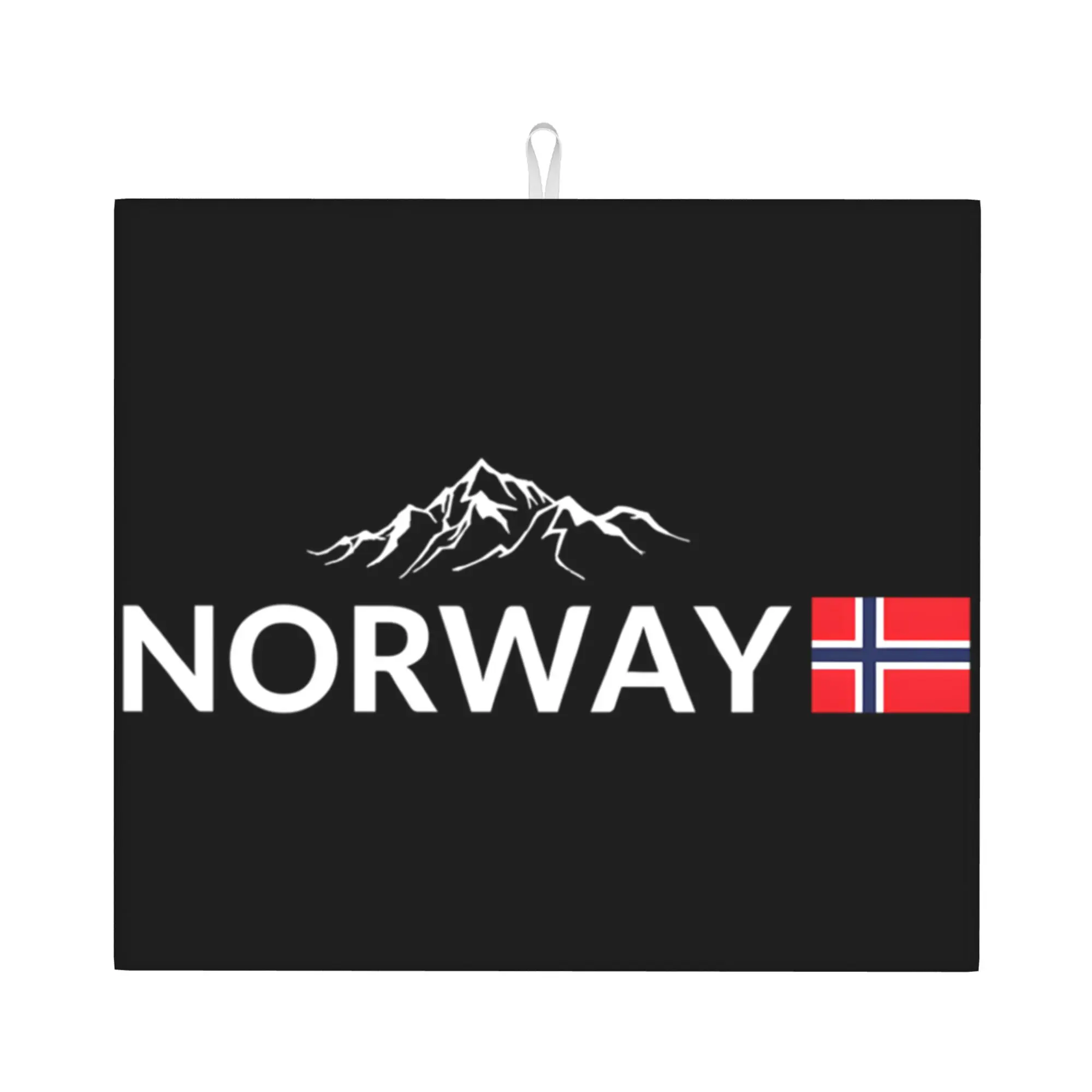 Norway Flag Non‑Slip Waterproof Absorbent Barware Tableware Oil Proof Reusable Norwegian Flag Bathroom Drying Mat For Kitchen