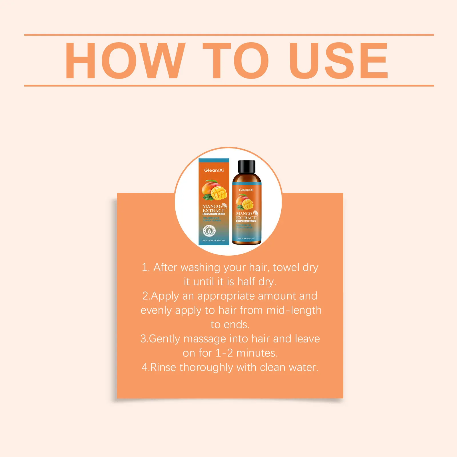 Acondicionador de pelo de Mango, hidratante, antirotura, mejora la fuerza, brillo, Control del Frizz, protección térmica, reparación de daños, mascarilla para el cabello