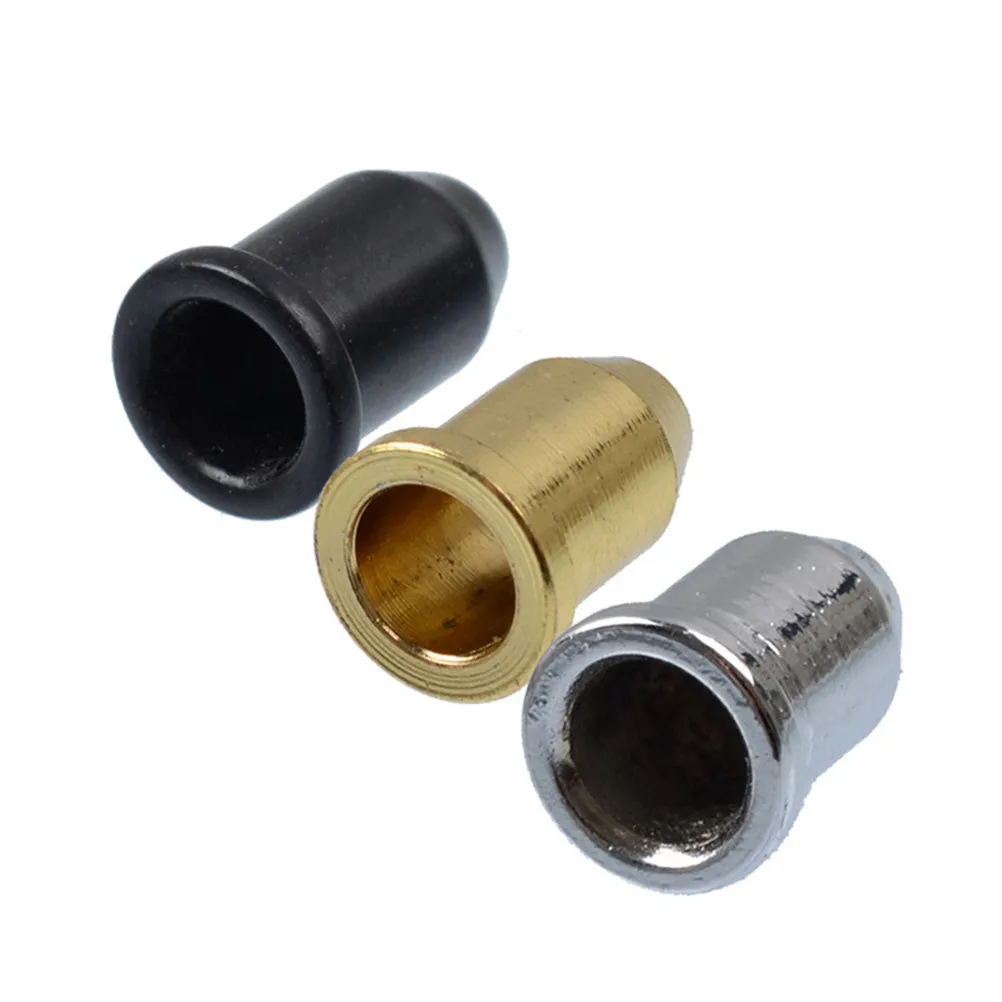 30Pcs Guitar String Cap Ferrule Bushing for Through Body String Routing Ideal for Bullet Strings and All Guitars Silver