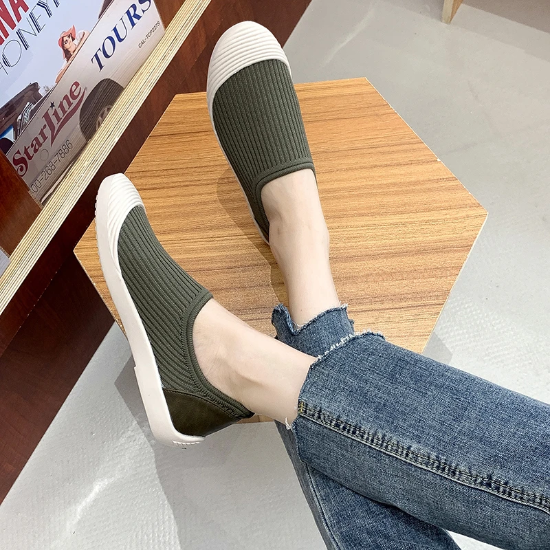 Free Shipping Mesh Round Toe Flats 2023 Hot Sale Spring/Autumn Shoes Female Mixed Colors Slip-On Concise Flats Zapatos Planos