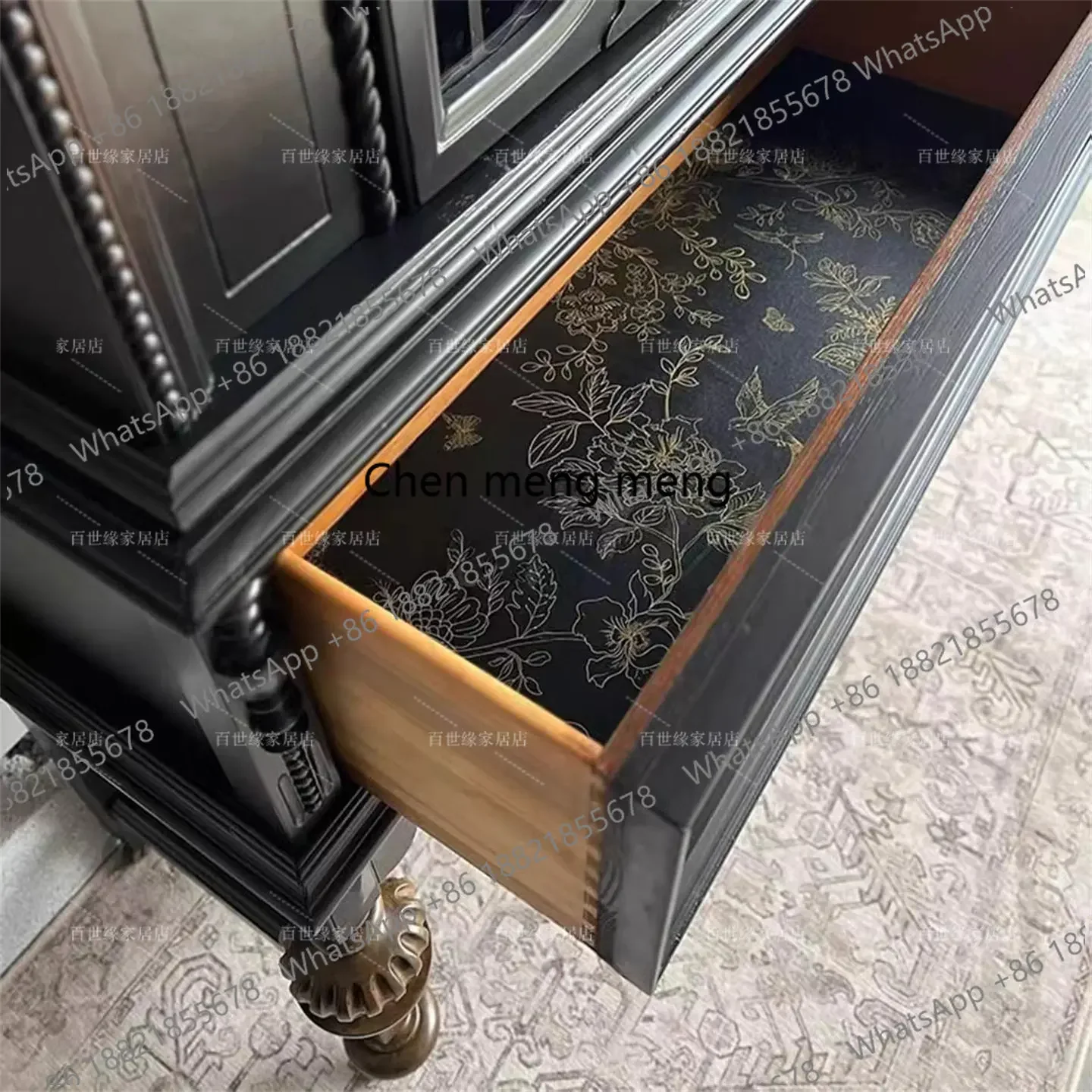 

Горячая распродажа: Американский ретро-сервант из массива дерева с дизайнерской стеклянной дверцей, витрина для небольшой квартиры во французском стиле, декоративный шкаф.