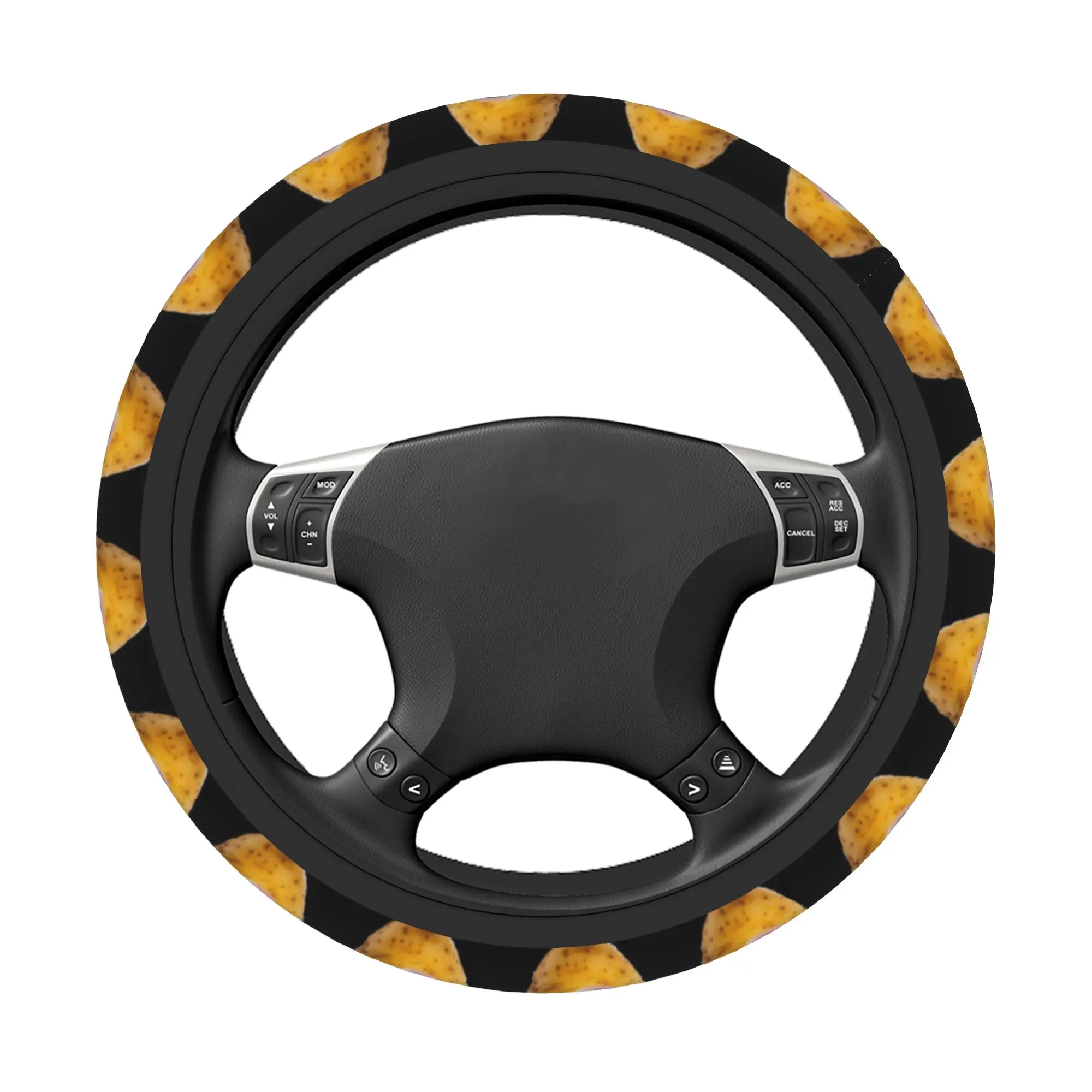 Poteto Creative Kasanes Expression Tetoes Car Steering Wheel Cover 38cm Universal Funny Potato Auto Steering-Wheel Protector