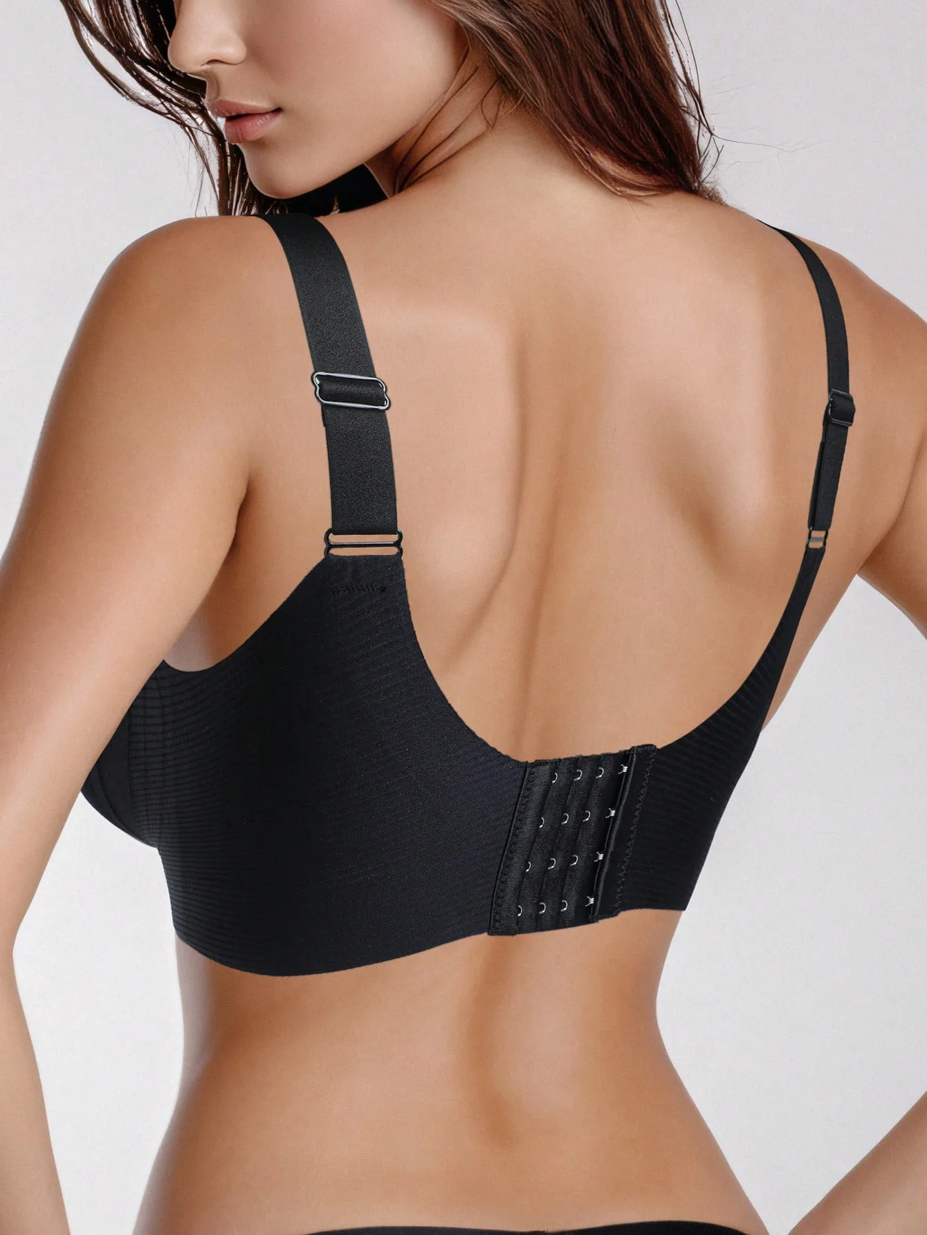 FINETOO M-4XL Women's Seamless Push-Up Bra with Removable Pads Comfortable Wireless Solid Color Adjustable Band Size Bra Top image 3