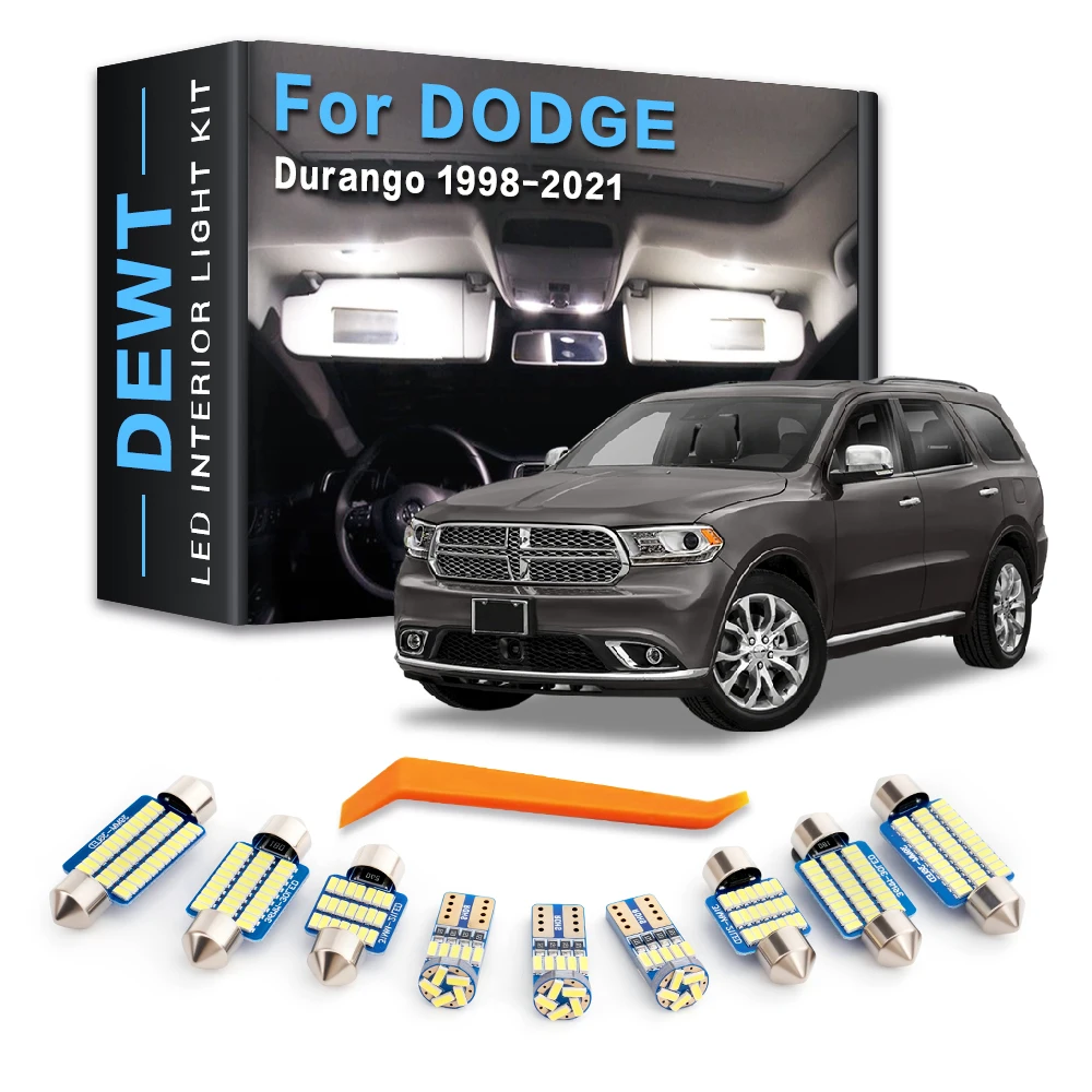 Car LED Interior Dome Light Kit For Dodge Durango 1998 - 2021 2020 2019 2018 2017 2016 2015 2014 2013 Sunvisor Trunk Bulb Canbus