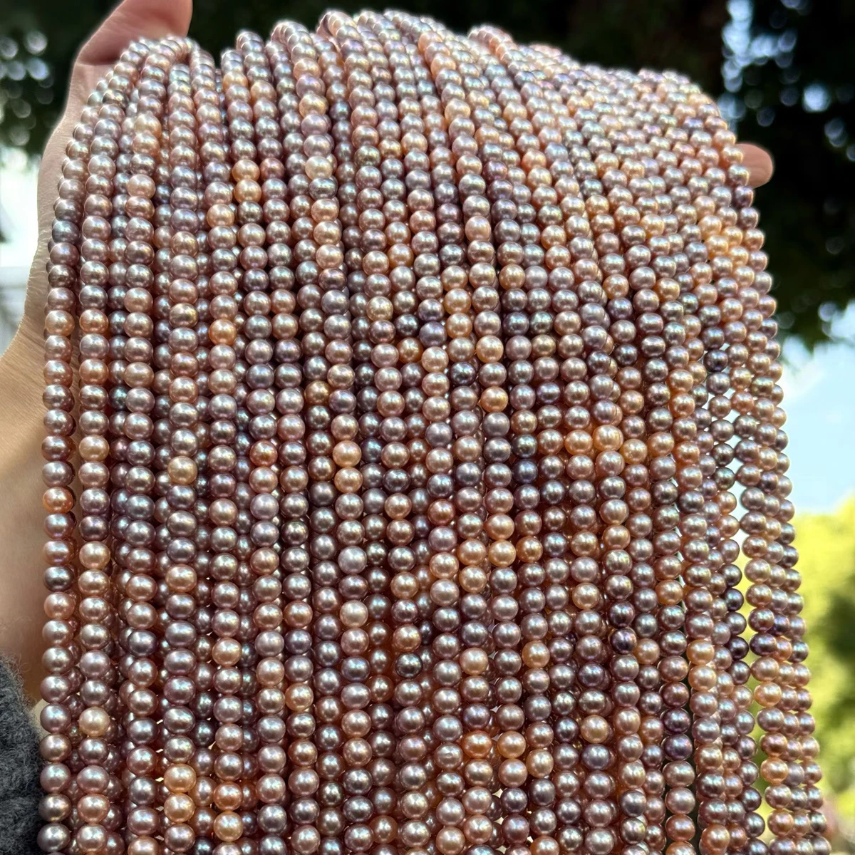 AAAAA 5.5-6mm High-Quality Round Candy-Coloured Natural Freshwater Pearl Bead for Jewelry Making DIY Necklace Bracelet Accessory