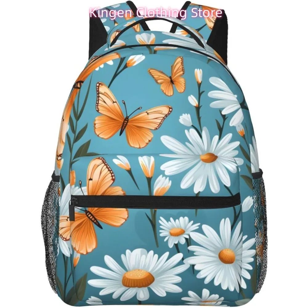 

laptop bag back to school Daisy Butterfly Flower Lightweight Laptop Backpack Lightweight Multipurpose Travel Casual Daypack Uni