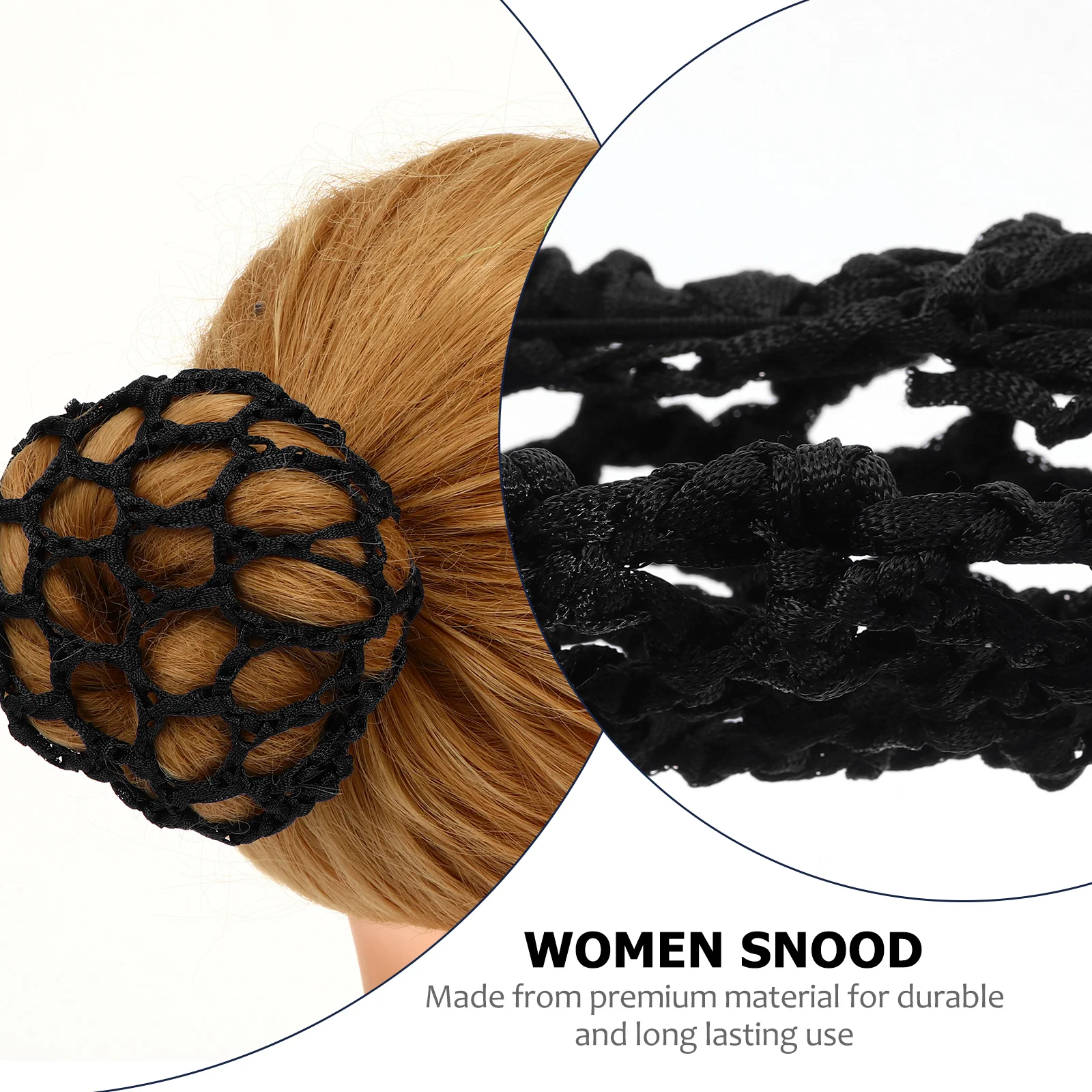 

8 Pcs Black Large Hole Dance Hair Net Elastic Bun Women Ballet Dancer Reusable Mesh Hairnets for Professional Use