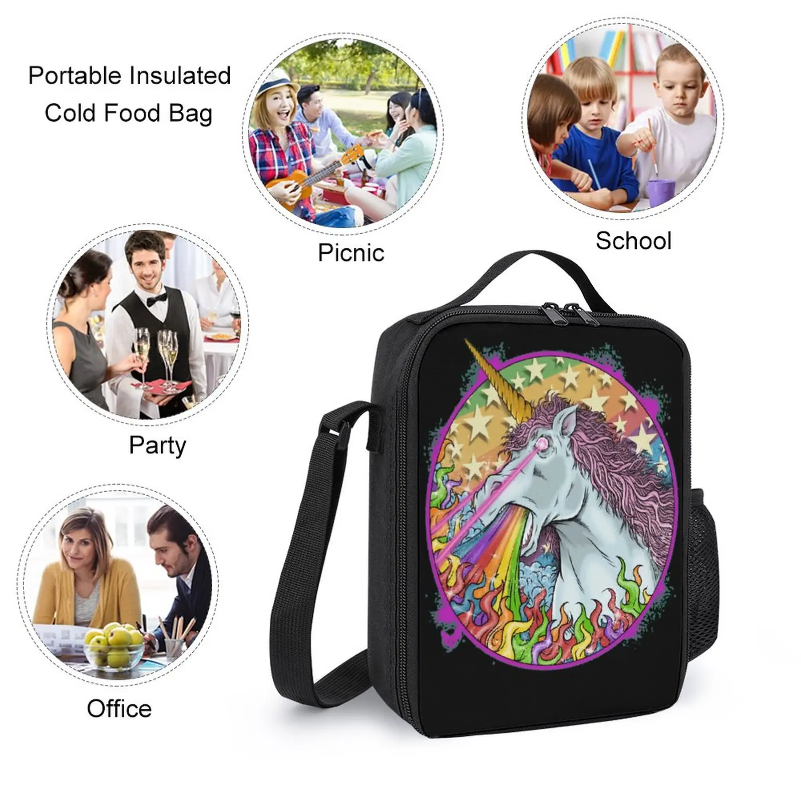 3 in 1 Set 17 Zoll Rucksack Lunch Bag Stift Tasche Diver tidos de el Unicornio Einhorn langlebige Neuheit gemütliche Sommercamps Lunch Tote