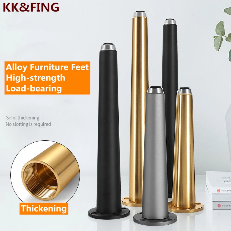 

KK&FING Adjustable Gold Furniture Legs Aluminum Alloy Furniture Cabinet Feet Black Table Feet Sofa Leg Furniture Leg Replacement