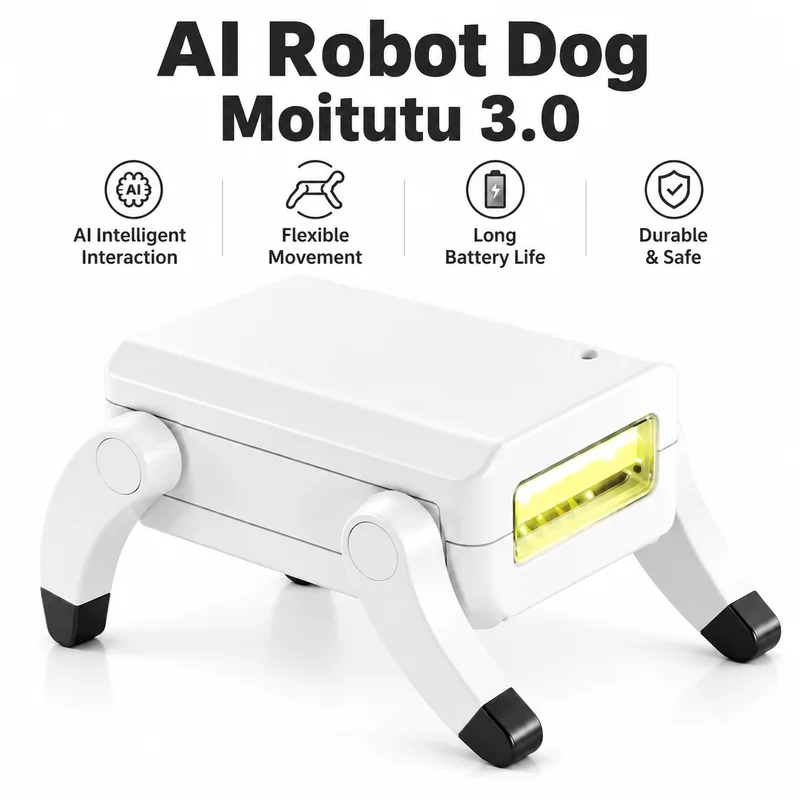 Moitutu 3.0 AI Robot Dog Mini Quadruped Robot with Flexible Movement Programmable Educational Robot Toy With Front Light Gift