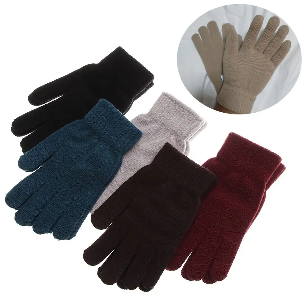 مريحة رشاقته قفازات كاملة الأصابع شتاء دافئ الحرارية المعصم دفئا مضلع قفازات محبوكة بطانة النساء الرجال القفازات الهدايا #1