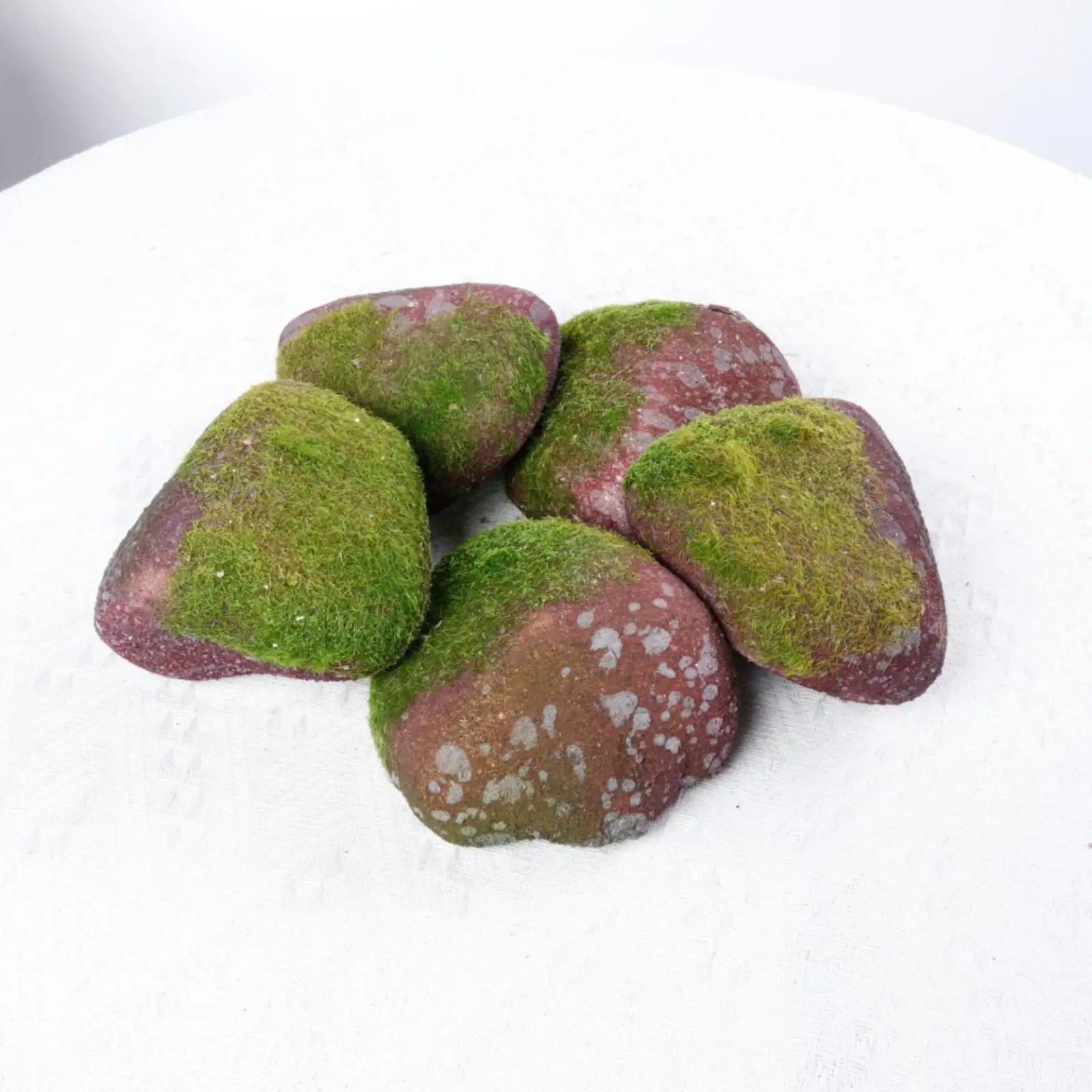 5 Pieces Greenery-Adorned Rock Collection Cluster Versatile Artificial Stone