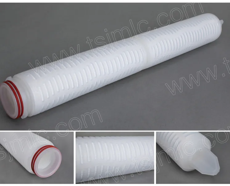 Diameter 69mm PVDF Folding Element 0.65 Micron Hydrophobic Membrane Pleated Cartridge Filter For Fermentation Air