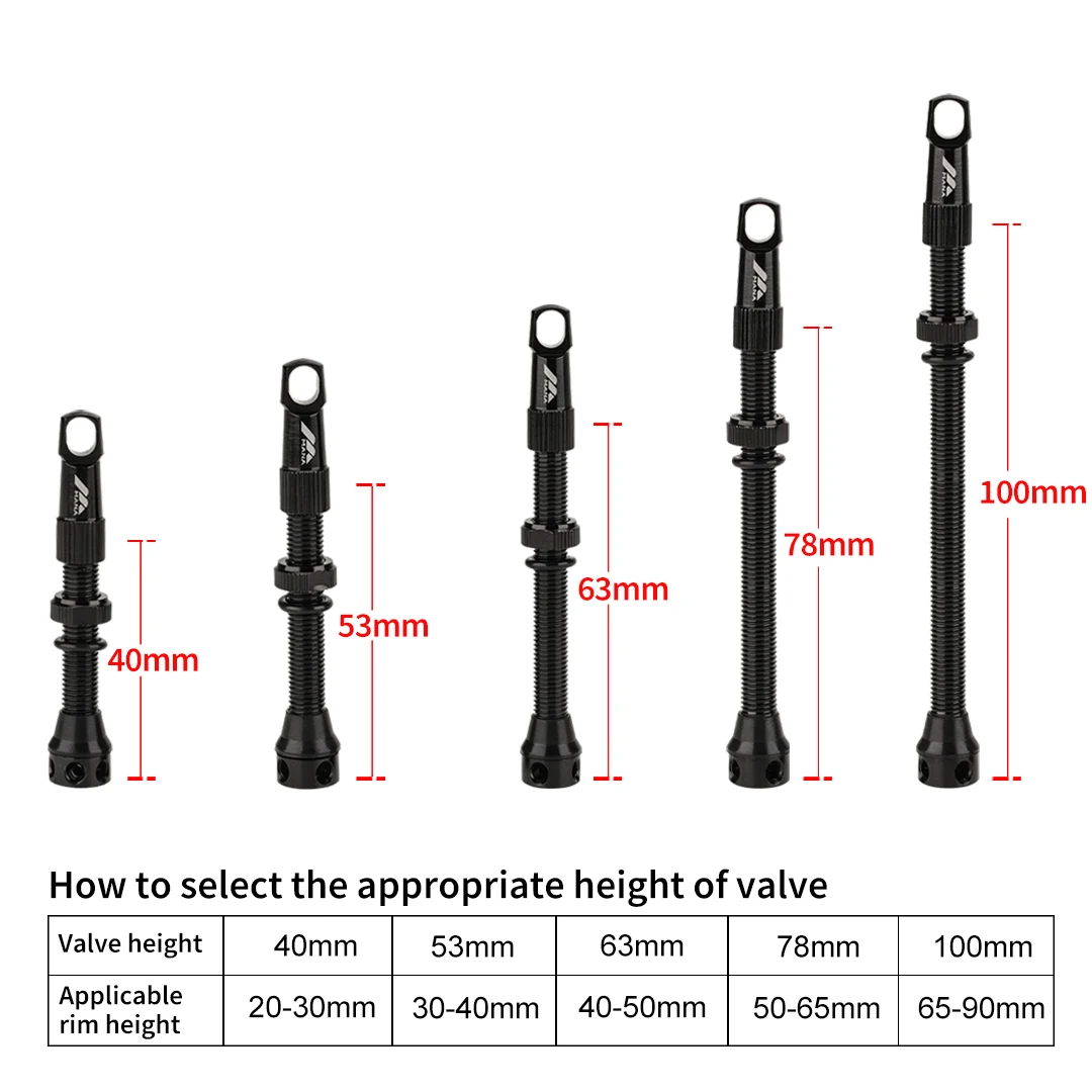 MANA 1Pair 40/53/63/78/100mm Bicycle Presta Valve Aluminum Alloy Valve For Tubeless Road/MTB/Gravel Bike-ELITEWHEELS Uses Valve