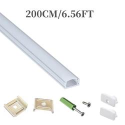 10-30 sztuk 80 Cal 2m listwy Led z aluminiowym dyfuzorem kanałowym, taśma o szerokości 5-12mm w kształcie litery U mleczna pokrywa montowane na powierzchni niskoprofilowa