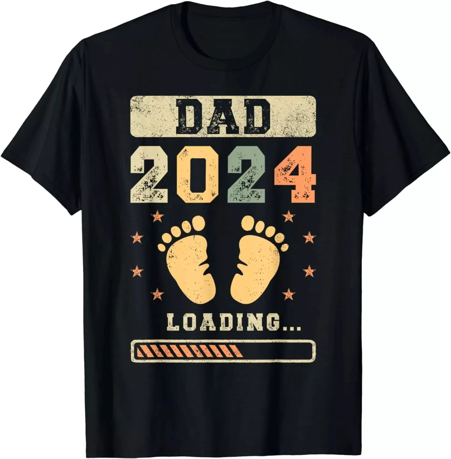 Dad 2024 Loading Fatherhood Future Dad Baby Announcement Gift Unisex T-Shirt