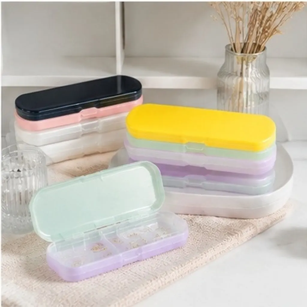 6Pcs Transparent PP Portable Storage Boxes for Ear Tools Toothbrushes Thermometers Needles Pencil Cutlery Chopsticks Flatware