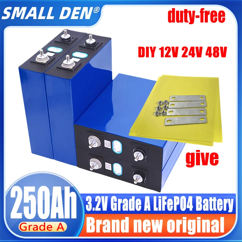 

1-32 PCS new 3.2V 250Ah Grade A lithium iron phosphate battery pack DIY 12V 48V 36V 24V rechargeable electric vehicles and ships