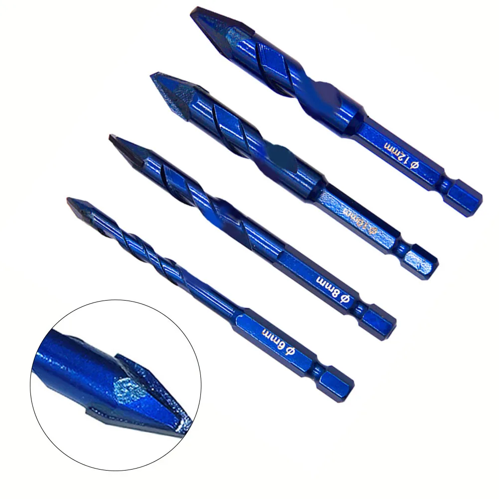 1 шт. 6/8/10/12 мм твердосплавные сверла для стены, стекла, дерева, металлической плитки, многофункциональная ручная электрическая дрель с шестиугольной ручкой