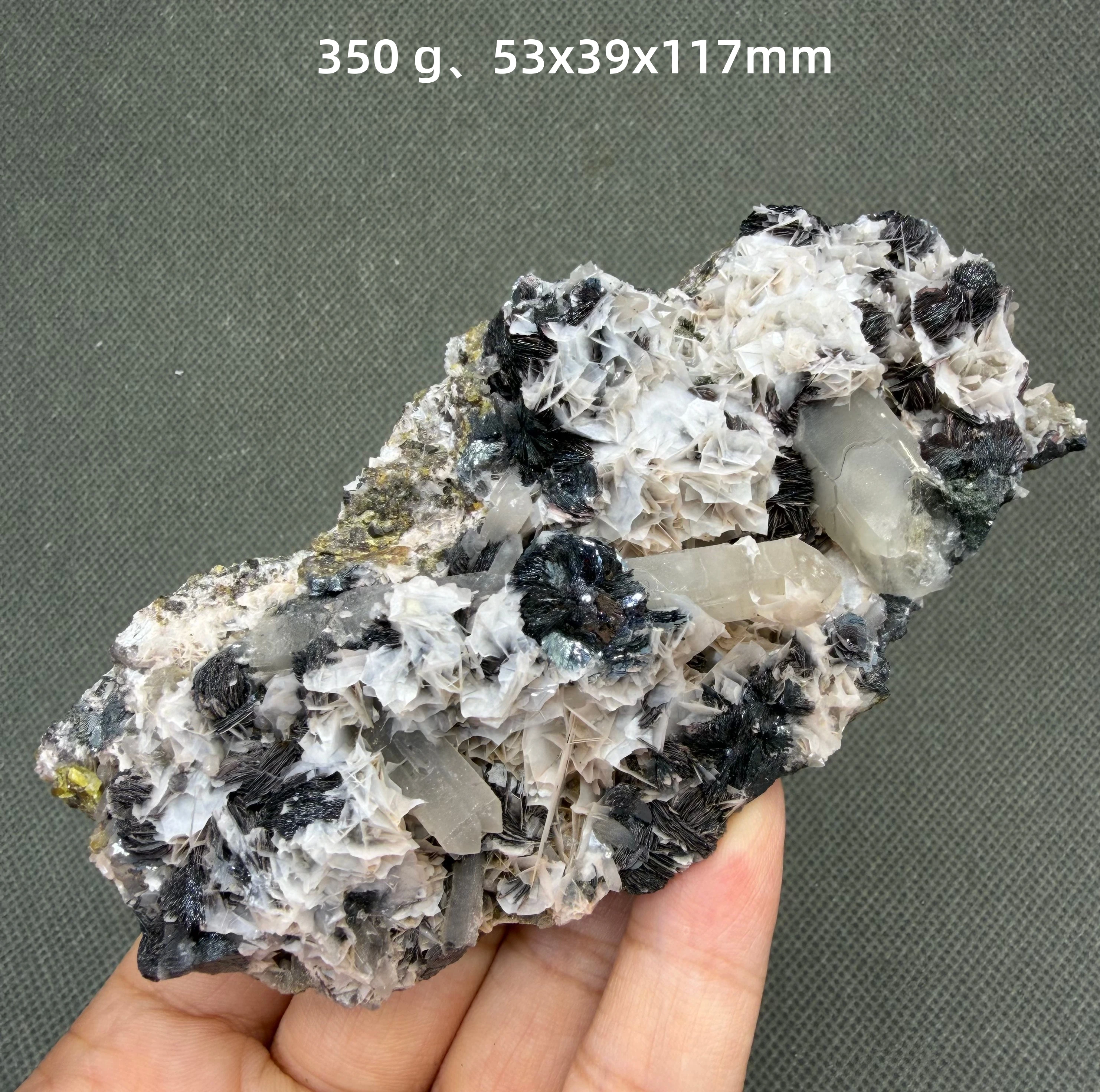 Natural Inner Mongolia Specularite Calcite and Quartz Alternating Mineral Specimen