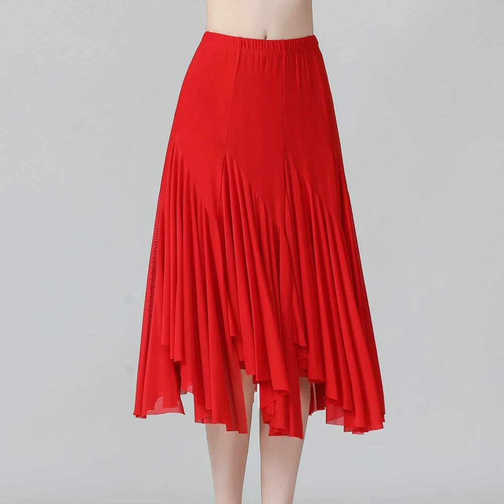 The New Mesh Midi Skirt Has Elastic Outdoor Ballroom Dance Square Dance Skirt Lined With Fitness Beauty Dance Sports Wear