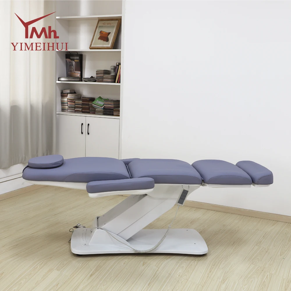 Luxo 3 motores spa salão de beleza altura ajustável tratamento mesa massagem elétrica beleza cama facial cadeira cosmética