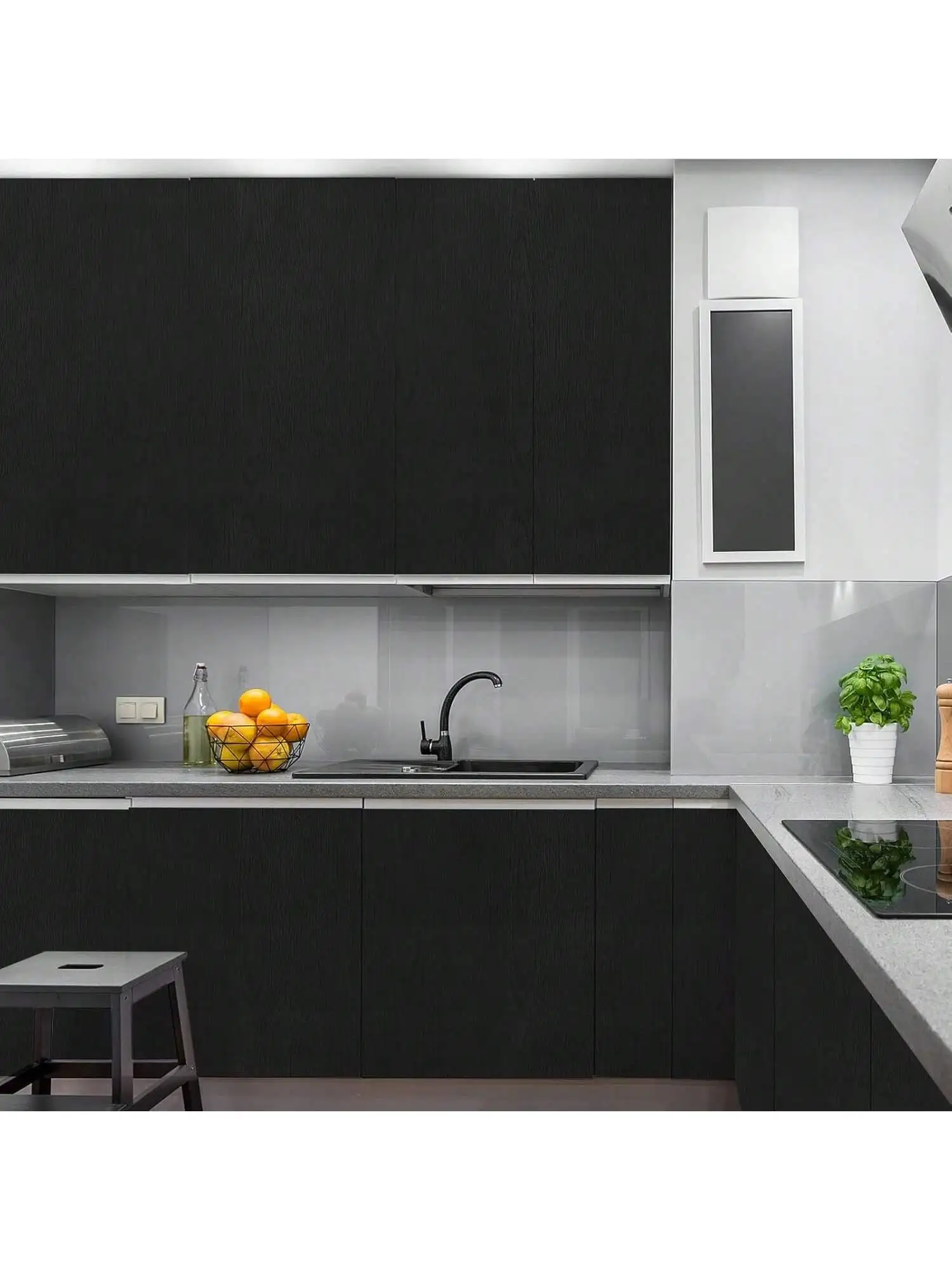 1 Roll Pvc Oil-proof Wood Grain Sticker Self-adhesive Wallpaper For Kitchen Countertop Furniture Cabinet Table Wall Renovation