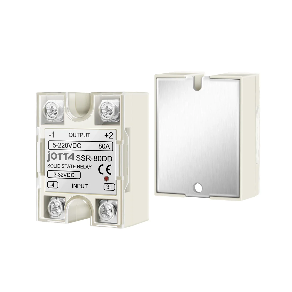 SSR-80DD DC Control DC SSR White Shell Singe Phase Solid State Relay 80A Input 3-32VDC Output 5~220VDC