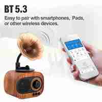 BT speaker speaker vintage BT speakers Vintage BT Speakers Bluetooth 5.3 Support for FM AUX TF Card Speaker for Home Outdoor