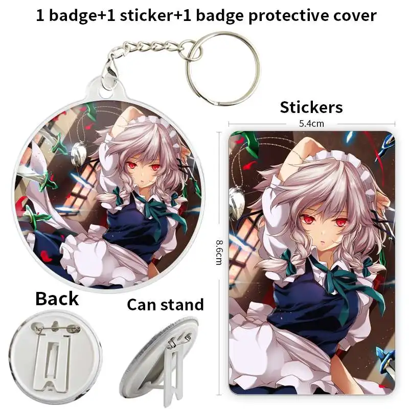 Izayoi Sakuya Anime Character Game Soft Button Badge Brooch anchor Peripherals PinCute Clothes Lover Tinplate Personalized 58mm