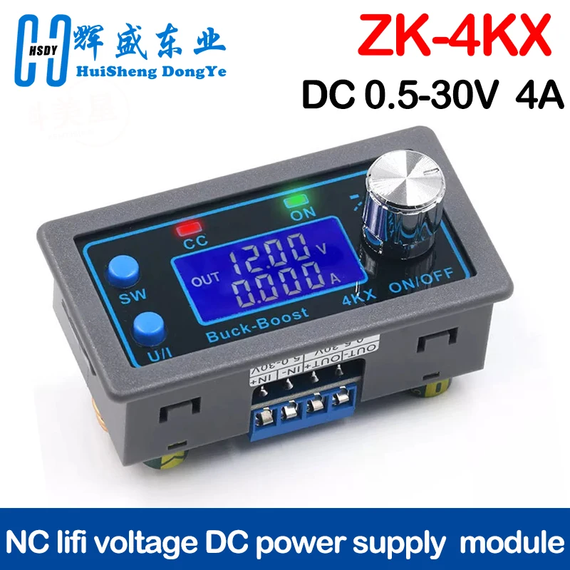 ZK-4KX DC DC Buck Boost Converter CC CV 0.5-30V 4A 5V 6V 12V 24V Power Module Adjustable Regulated laboratory power supply