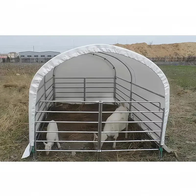 Portable Dome Tent 10x10m PVC Tarpaulin Shelter for Horse Cattle Sheep Livestock Barn Prefabricated Animal Tent