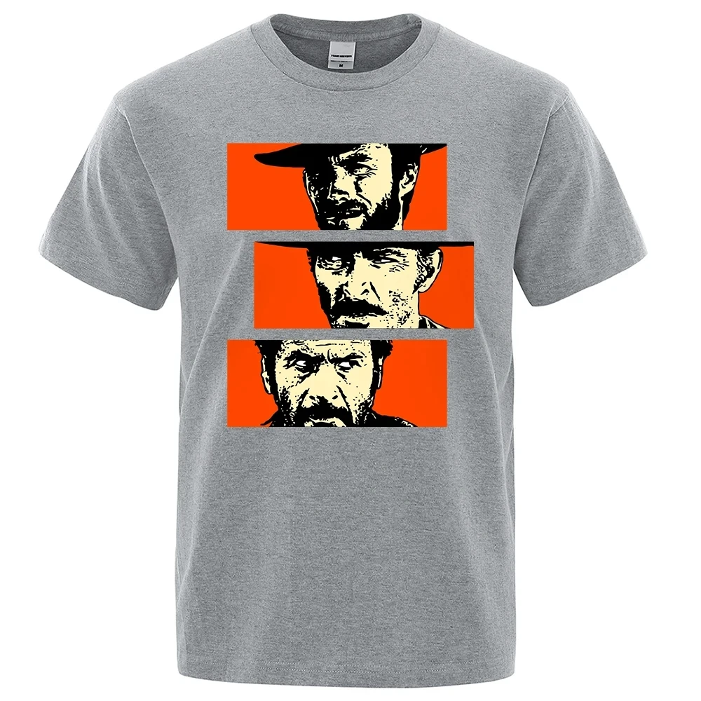 The Good The Bad and Ugly Blonde Angel Eye Tuco Denim T-shirt for Men Neutral T-shirt Sports and Leisure Round Neck Short Sleeve