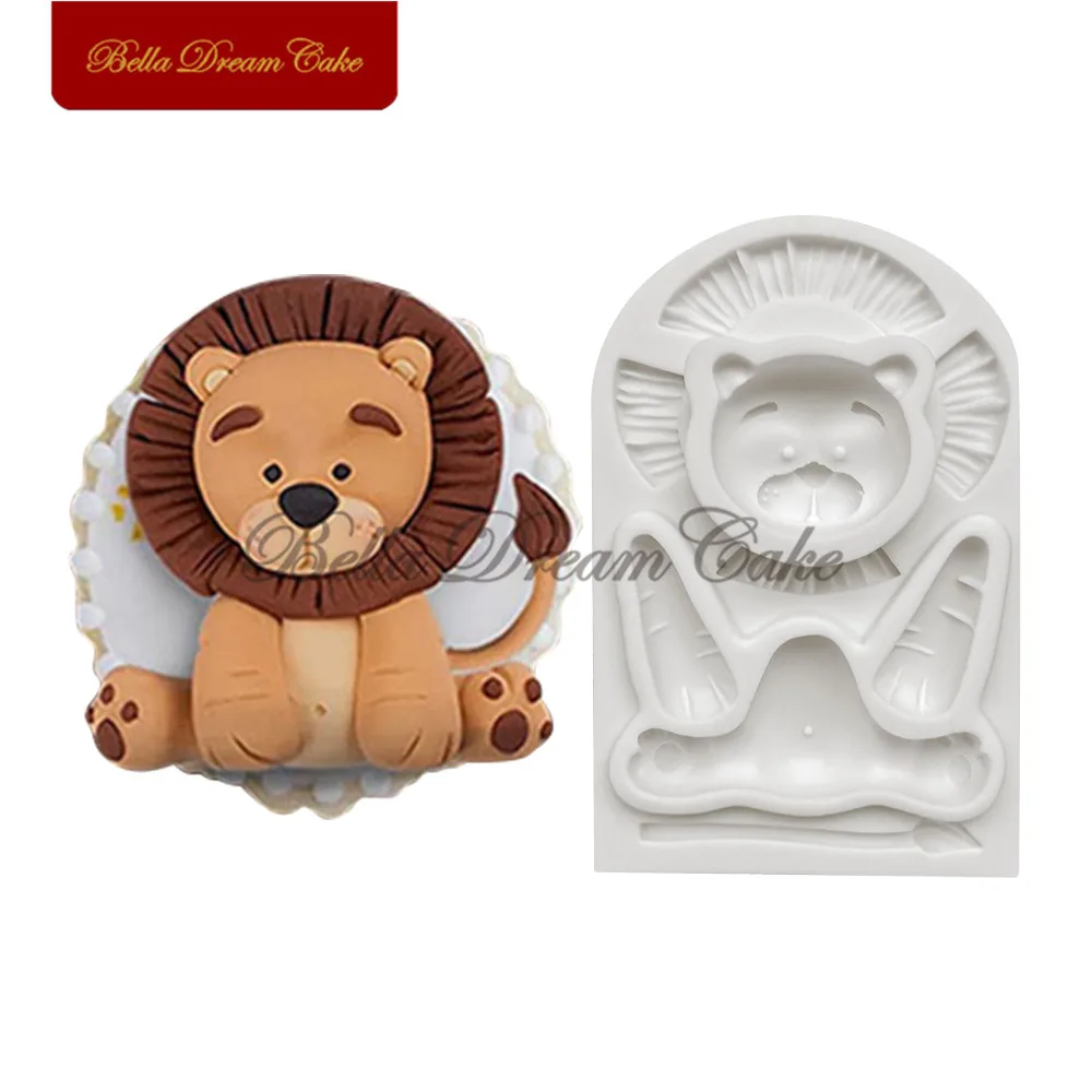 3D Jungle Animals Lion/Zebra/Monkey Design Silicone Mold Chocolate Fondant Mould DIY Clay Model Cake Decorating Tools Bakeware