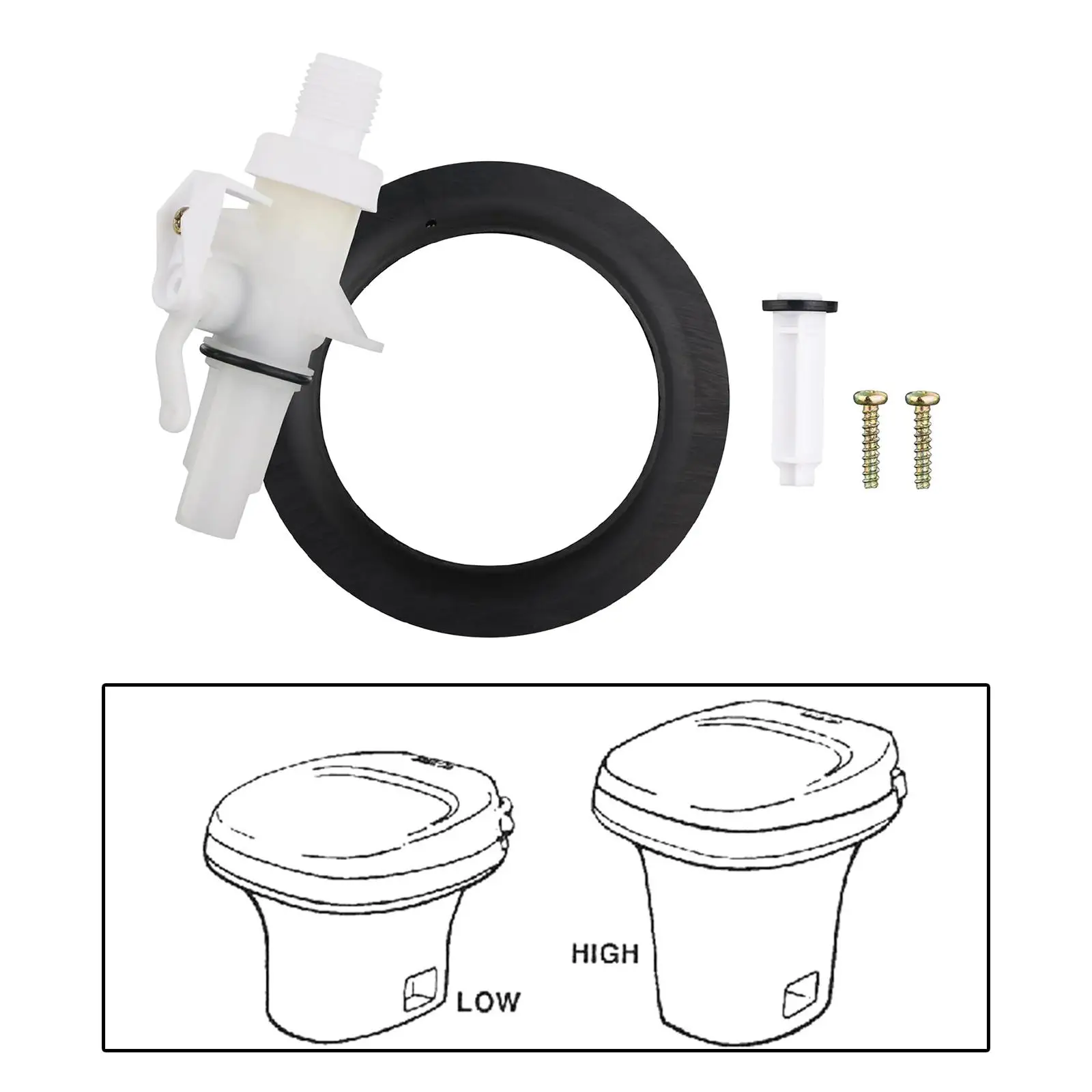 13168 Toilet Water Valve Kit Spare Parts Repair Parts Replacement for Thetford Aqua Magic IV Toilets High and Low Models