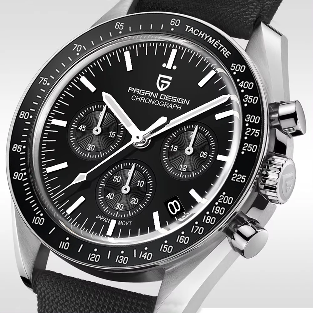 2025 ใหม่ PAGANI DESIGN Luxury Mens QUARTZ Chronograph นาฬิกา Sapphire Glass 100M กันน้ํานาฬิกาข้อมือ Mens นาฬิกาญี่ปุ่น VK63