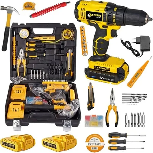 58 V 8AH Lion Dual Cordless Turbo Charged Screw Drill 99 Piece Set, useful user-friendly multi-functional 2020 model