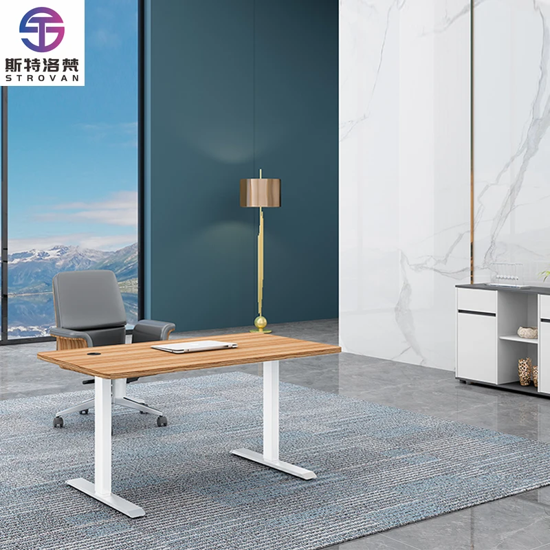 

Современный дизайн, двухсекционная регулируемая настольная подставка с двойным двигателем для домашнего офиса, школы