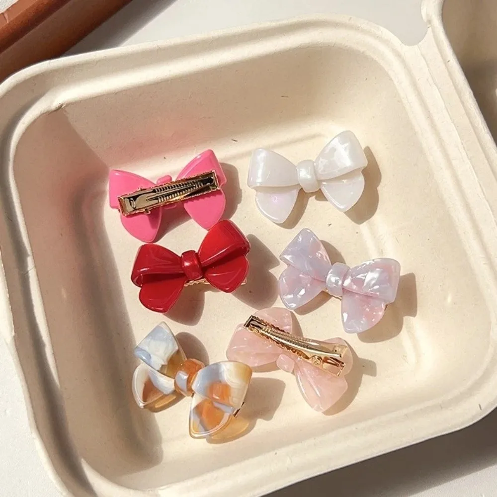 Hair Accessories Korean Style Acetate Hairpin No Slip Cute Bow Bow Tie Duckbill Clip Light Luxury Small Hair Clip Women