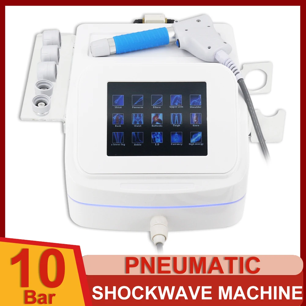 

10 Bar Pneumatic Shockwave Machine For Pain Relieve Shock Wave Device For ED Treatment Tennis Elbow Body Massage Home Use