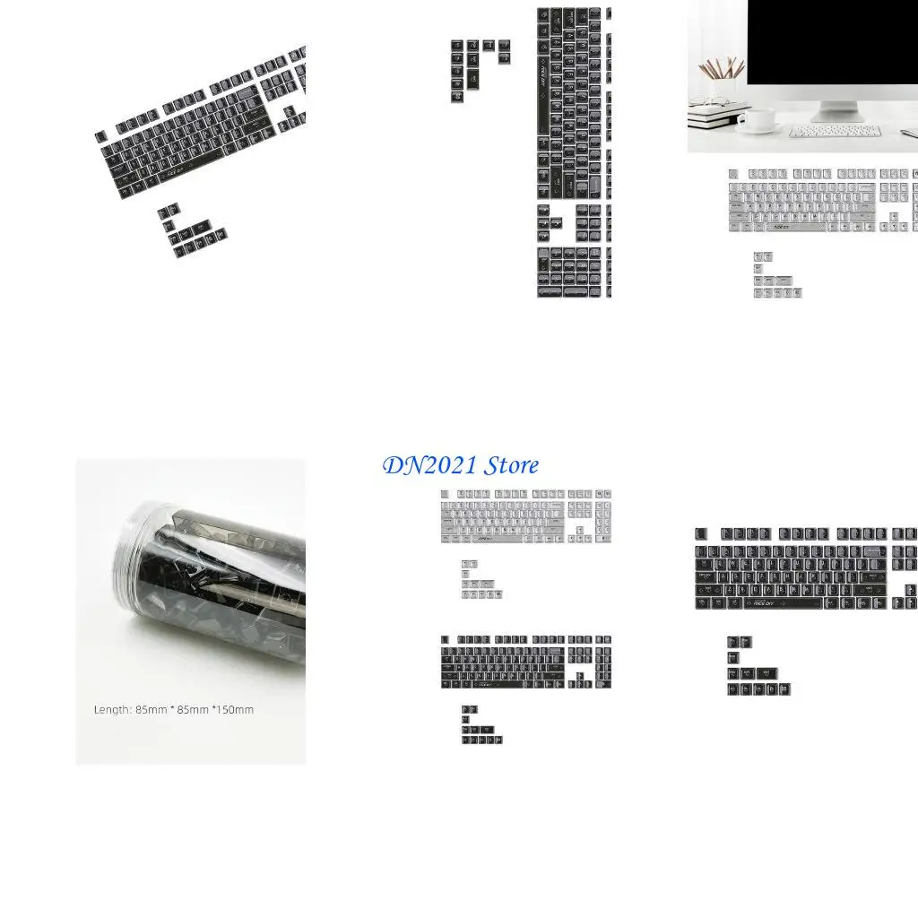 F3KE Crystal Keycaps 132Keys MDA ملف تعريف الخلفية Keycap للوحة المفاتيح الميكانيكية