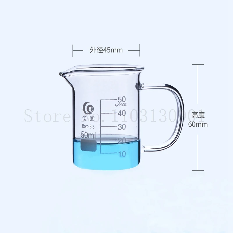 50ml to 2000ml 3.3 borosilicate Glass Beaker with handle laboratory Graduated Glassware