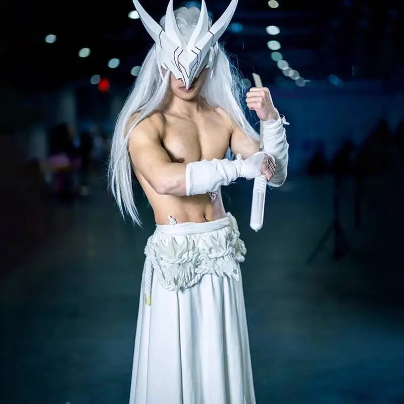 جديد يون تأثيري حلي قناع أنيمي LOL الأبيض موحدة ملحق هالوين عيد الميلاد كرنفال مجموعة كاملة #1