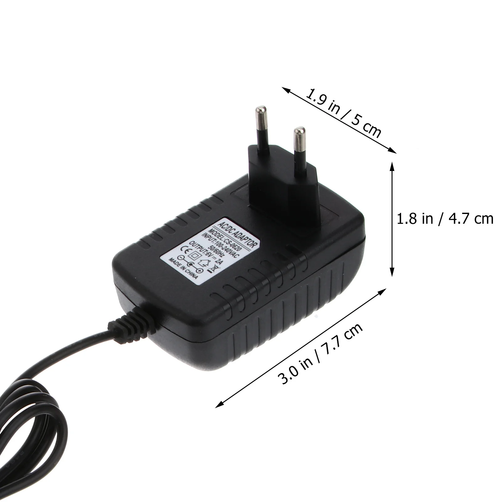 

6V 2A 5.5Mm X 2.1Mm Power Adapter Eu Plug Black 100-240V Input For Home Travel Use Intercom Accessories