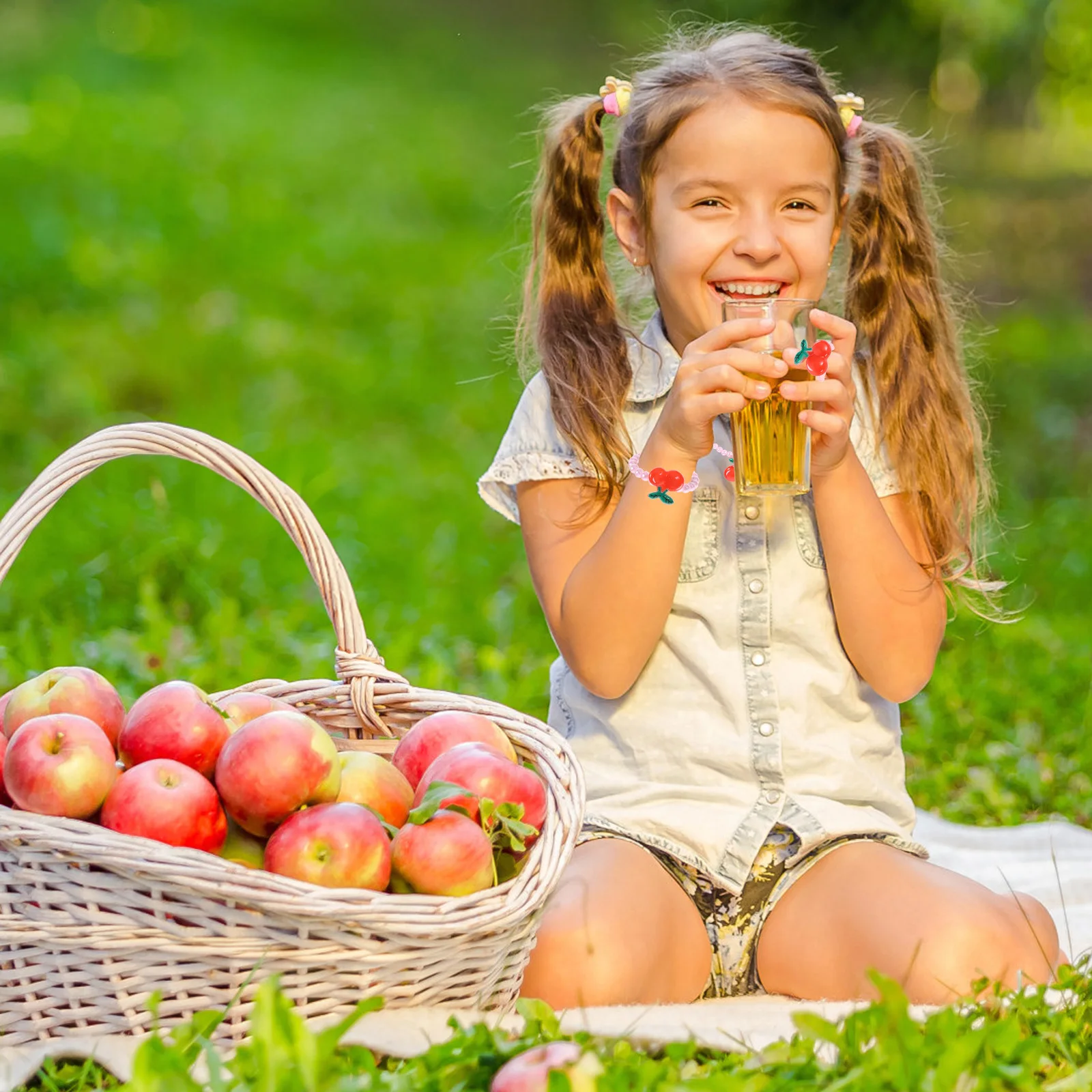 3Pcs Cherry Pendant Necklace Kids Pearl Jewelry Pink Imitation Pearls Durable Glossy Strong Strand Perfect for Birthday Wedding