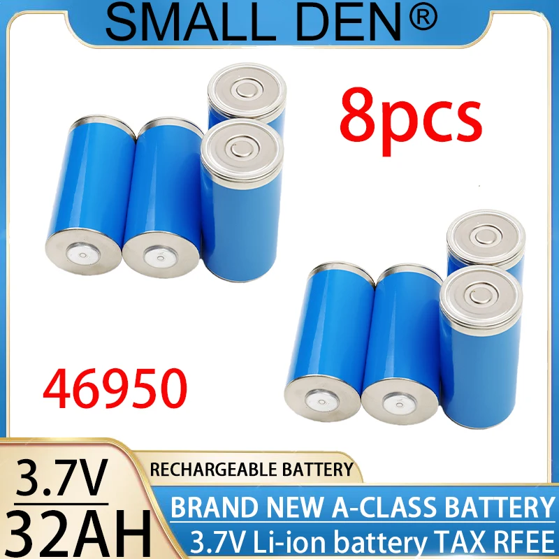 8PCS ใหม่ 3.7V 32Ah แบตเตอรี่ลิเธียม EVE-46950 เกรด A สูง DIY 12V 24V E-รถจักรยานยนต์สามล้อสกู๊ตเตอร์ชาร์จเซลล์