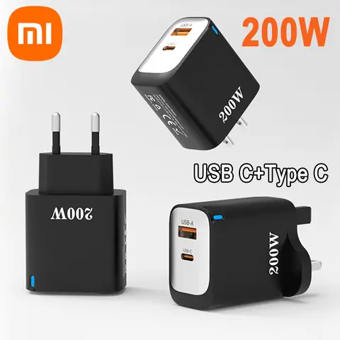 Xiaomi 200W 멀티 포트 고속 충전기 – EU/US/UK 호환, QC3.0 및 PD 지원, USB Type-C, 아이폰, 화웨이, 삼성용 Xiaomi 200W 멀티 포트 고속 충전기 – EU/US/UK 호환, QC3.0 및 PD 지원, USB Type-C, 아이폰, 화웨이, 삼성용