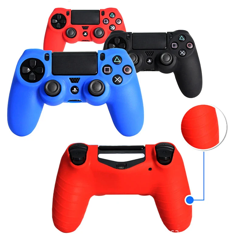 Soft Silicone Protective Control Cover For Playstation 4 Controller Skin PS4 Gamepad Case With Joystick Grip Caps