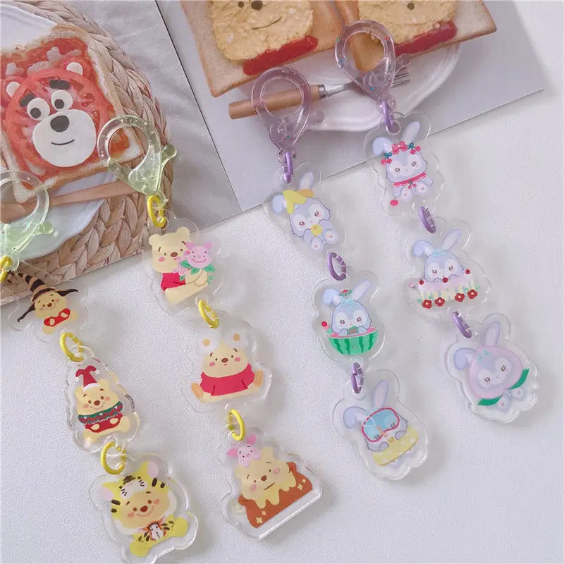 Pooh Bear Lotso Stellalou men's and women's new creative cute cartoon pattern bag decoration pendant string keychain wholesale